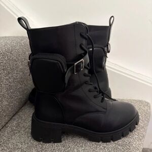 Express Black Ankle Boots with Buckle